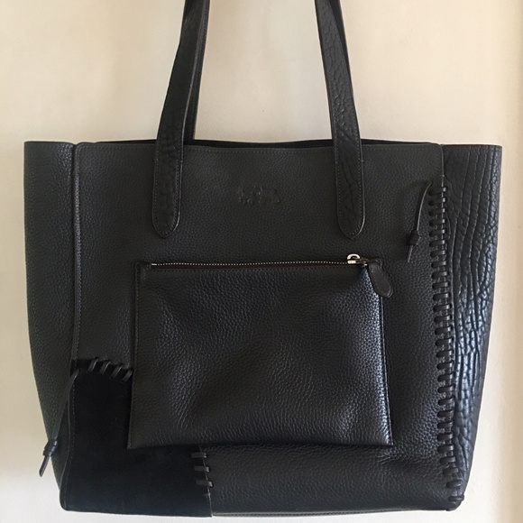 Coach Handbags - SOLD - COACH RIP AND REPAIR BLACK LEATHER TOTE BAG
